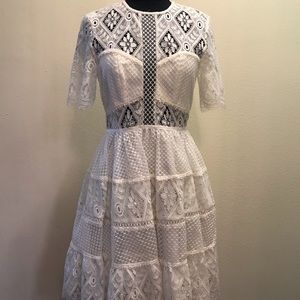 Alexis Luciana cream lace dress size S